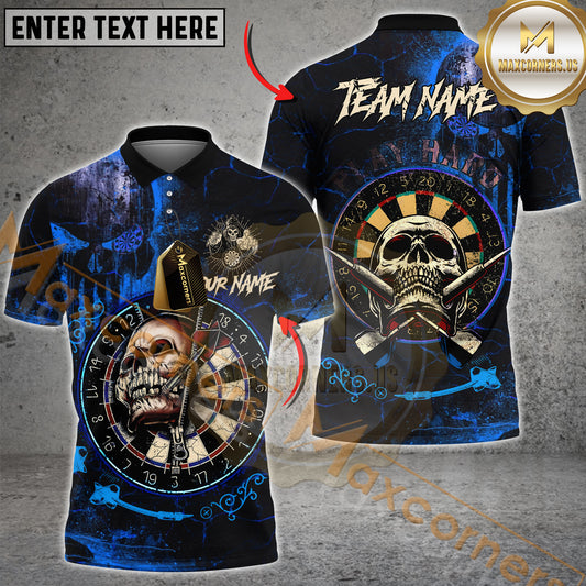 Maxcorners Darts Shirt Skull Target Gothic Style Multicolor Options Personalized Name, Team Name 3D Shirt (4 Colors)