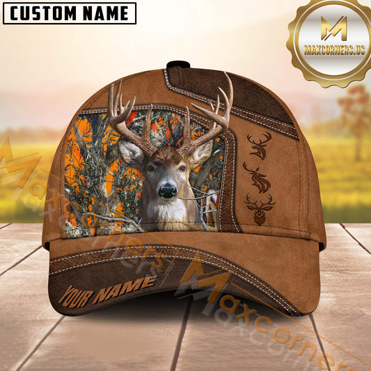 Maxcorners Deer Hunting Cap Camo Forest Personalized Name 3D Cap (6 Colors)