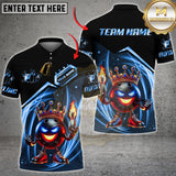 Maxcorners Bowling Shirt Crown Flame Ball Black Gold Lightning Multioptions Personalized Name, Team Name Unisex 3D Shirt (4 Colors)