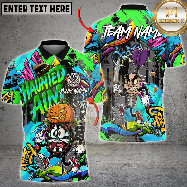 Maxcorners Dart Shirt Halloween Cartoon Graffiti Style Multioptions Personalized Name, Team Name Unisex 3D Shirt (4 Colors)