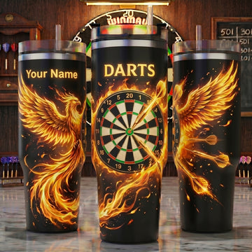 Maxcorners Darts Phoenix Fire Wings Personalized Name 3D Cup