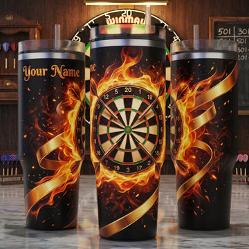 Maxcorners Darts Flaming Dartboard Personalized Name 3D Cup