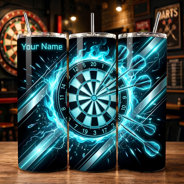 Maxcorners Darts Electric Energy Bullseye Personalized Name 3D Cup