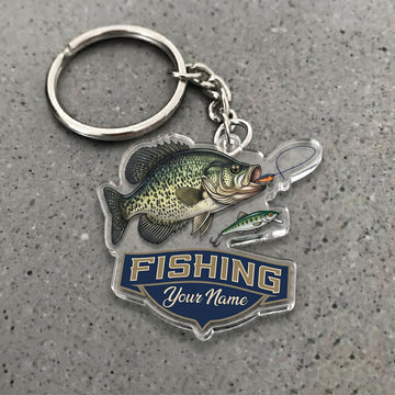 Maxcorners Crappie Fishing Jumping Fish Personalized Name 3D Keychain And Ornament