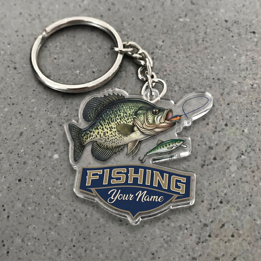 Maxcorners Crappie Fishing Jumping Fish Personalized Name 3D Keychain And Ornament