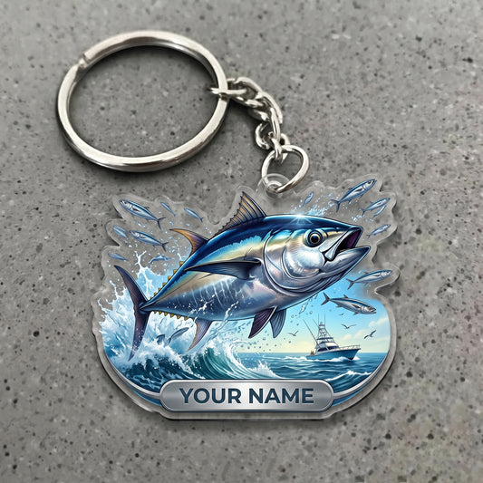 Maxcorners Tuna Fishing Offshore Adventure Personalized Name 3D Keychain And Ornament