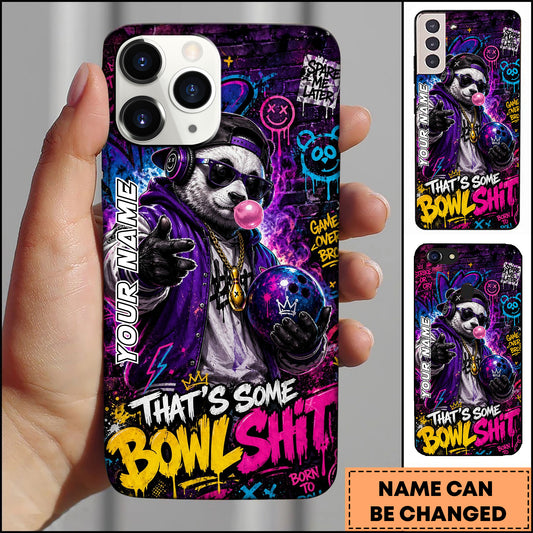 Maxcorners Bowling Panda Graffiti Multicolor Personalized Name 3D Phone Case