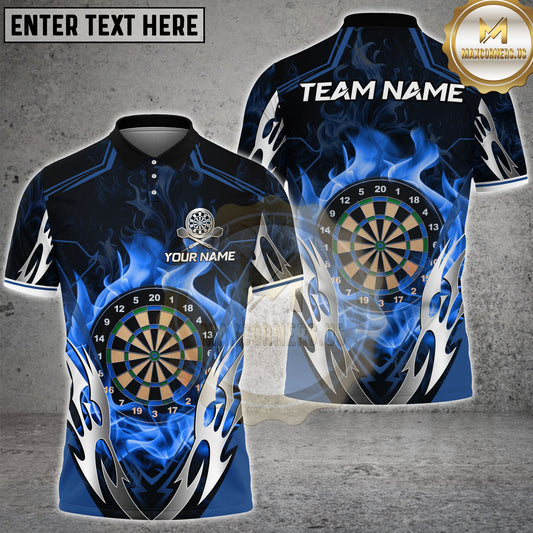 Maxcorners Dartboard Fire Storm Multicolor Options Personalized Name, Team Name 3D Shirt (4 Colors)