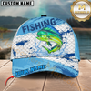 Maxcorners Fishing Splash Fish Scale Multiple Options Personalized Name 3D Cap (12 Fish Species)