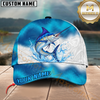 Maxcorners Fishing Water Burst Fish Multiple Options Personalized Name 3D Cap (12 Fish Species)