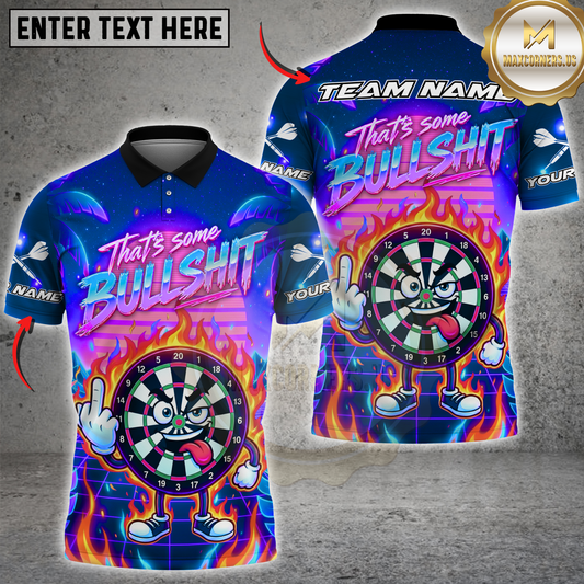 Maxcorners Funny Darts Neon Multicolor Options Personalized Name, Team Name 3D Shirt (4 Colors)