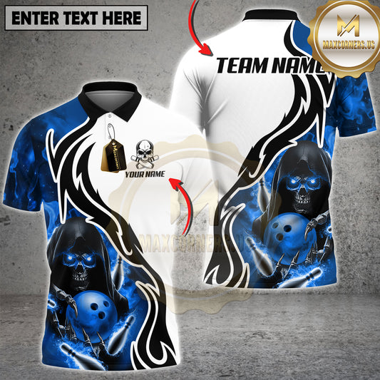 Maxcorners Grim Reaper Bowling Multicolor Options Personalized Name, Team Name 3D Shirt (4 Colors)