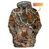 Maxcorners Custom Name Hunting Deer Shirt 3D All Over Printed Clothes