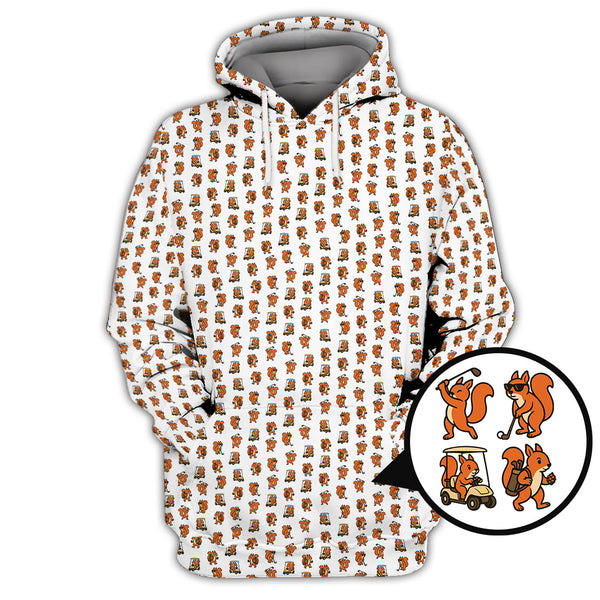 Maxcorners Pattern Golf Shirt, Squirrel Golf Shirt, Funny Golf Shirt For Men
