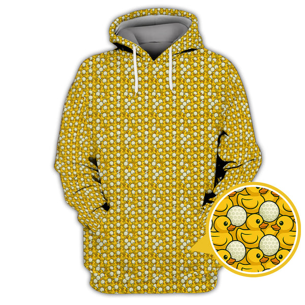 Maxcorners Duck Golf Shirt For Golfer, Funny Pattern Golf Shirt, Crazy Golf Shirt For Men