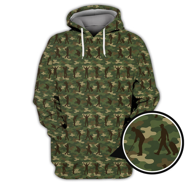 Maxcorners Camo Golf Shirt For Golfer, Camo Polo Shirt, Pattern Golf Shirt For Veteran, Golf Gift For Men