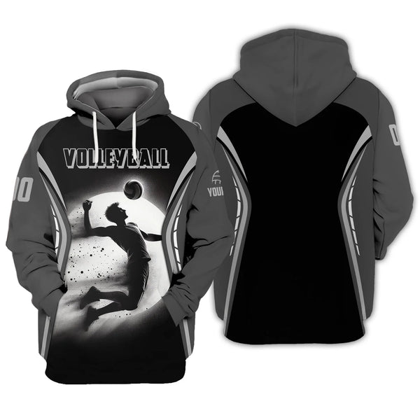 Maxcorners Volleyball Gray Personalized Name And Number 3D Unisex Shirt