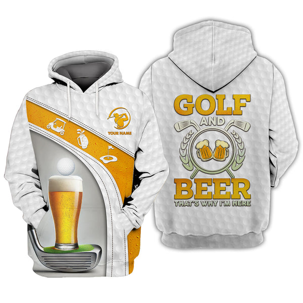 Maxcorners Golf and Beer That Why I Am Here Polo Shirts Golf Club Personalized Golf Apparel for Golfers