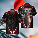 Maxcorners Darts And Viking Bullseye Dartboard Red Customized Name 3D Hawaiian Shirt