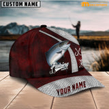 Maxcorners Personalized Salmon Fishing Red Cap