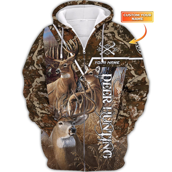 Maxcorners Custom Name Hunting Deer Shirt 3D All Over Printed Clothes