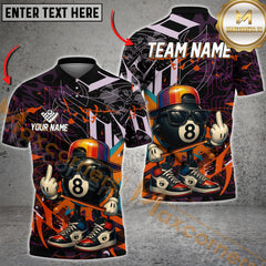 Maxcorners Billiard Street Style 8-Ball Multicolor Customized Name, Team Name 3D Shirts