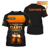 Maxcorners Dart and Beer Shirt, My Drinking Team Has a Darts Problem Shirts, Funny Custom Darts Polos LM0509