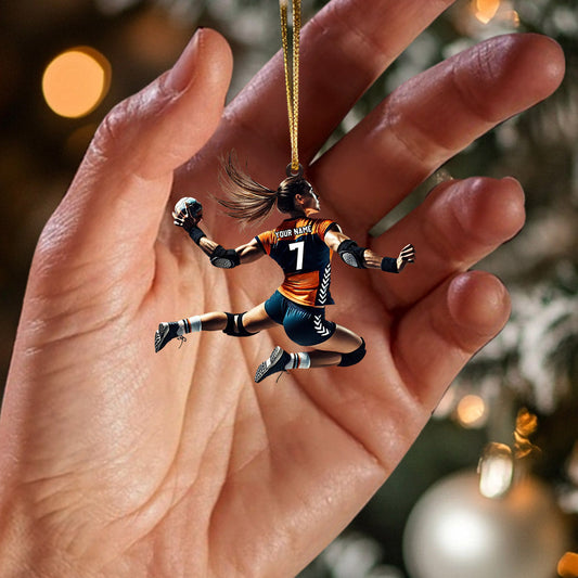 Maxcorners Handball Woman Home Decor Christmas Ornament, Personalized Ornament 2D Flat LM2211
