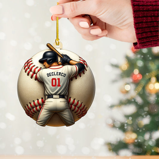 Maxcorners Baseball Christmas, Home Decor, Christmas Ornament, Personalized Ornament 2D Flat LM2111