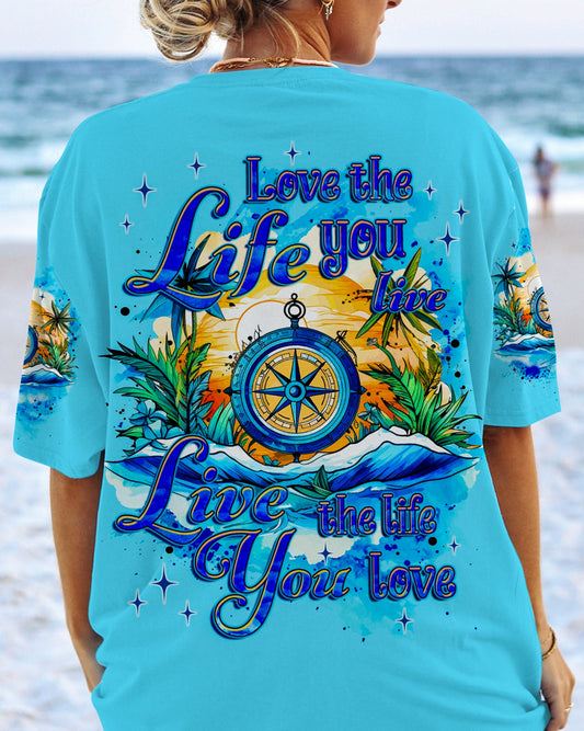 Maxcorners Love The Life You Live Compass All Over Print LM2101