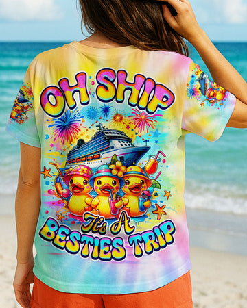 Maxcorners Oh Ship It's A Besties Trip Cruise Duck All Over Print LM1501