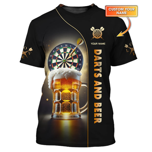 Maxcorners Darts And Beer Design Darts T Shirt, Love Darts Shirts, Gift For Darts Lovers LM0509