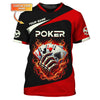 Maxcorners Custom Poker Four Of A Kind Aces On Fire T-Shirt, Poker Shirts, Gift For Poker Players LM1009
