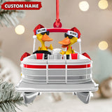Maxcorners Personalized Funny Ducks Acrylic Christmas Ornament, Family Boat Xmas Gift for Friends & Hunters LM0411
