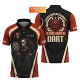 Maxcorners Never Underestimate a Girl with a Dart Shirt, Custom Darts Polo Shirts, Darts Jerseys LM0509