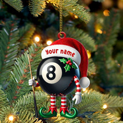 Maxcorners Billiard Santa Ball Christmas Ornament, Personalized Ornament 2D Flat LM2211
