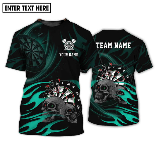 MaxCorners Darts Black Green Color  Customized Name 3D Polo Shirt For Men