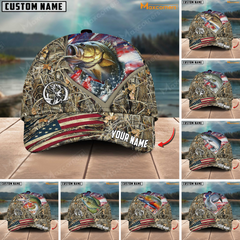 Maxcorners Personalized Epic Tezetis Design Fishing 3D Cap ( Large Mouth Bass, Walleye, Stripped Bass, Trout Fish, Catfish, Crappie, Salmon, Pike )