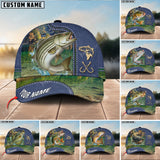 Maxcorners Personalized The Best Fishing Jean Pattern 3D Cap ( Large Mouth Bass, Walleye, Stripped Bass, Trout Fish, Catfish, Crappie, Salmon, Pike )