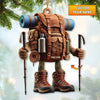 Maxcorners Custom Name Hiking Ornament, Hiking Lover Christmas Decoration 2D Flat LM2111