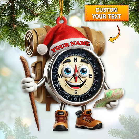 Maxcorners Custom Name Hiking Ornament, Hiking Lover Christmas Decoration8 2D Flat LM2111