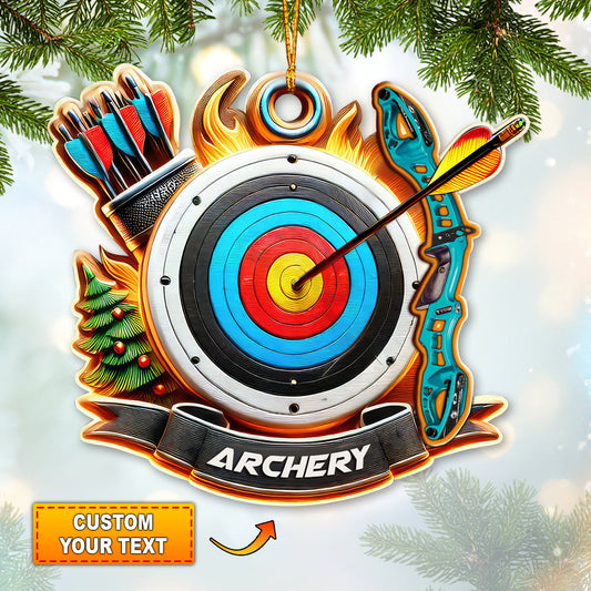 Maxcorners Custom Name Archery Ornament, Christmas Gift for Archery Lover4 2D Flat LM2211