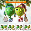 Maxcorners Custom Name Tennis Couple Ornament, Tennis Couple Christmas Gift 2D Flat LM2111