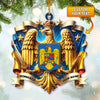 Maxcorners Custom Name Romania Ornament, Christmas Gift for Romania Lover 2D Flat LM2111