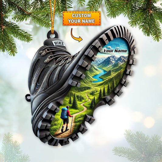 Maxcorners Custom Name Hiking Ornament, Hiking Lover Christmas Decoration 2D Flat LM2111