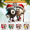 Maxcorners Custom Name Billiard Couple Ornament, Billiard Lover Christmas Gift 2D Flat LM2111