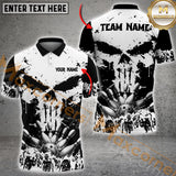 Maxcorners Bowling Grunge Skull Multicolor Option Customized Name, Team Name 3D Shirt