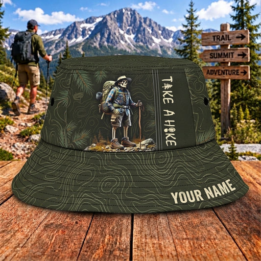 Maxcorners Hiking Take A Hike Forest Backpacker Personalized Name 3D Cap