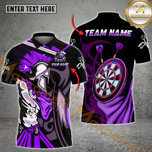 Maxcorners Darts Spartan Multicolor Option Customized Name, Team Name 3D Shirt