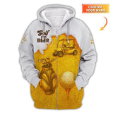 Maxcorners Personalized Golf Shirt, Golf And Beer Shirt For Golfer, Crazy Golf Shirt For Beer Lover, Golf Gift For Men